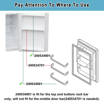 240534901 Door Shelf Rack Bar Replacement 2Pack Compatible With Frigidaire Kenmore Refrigerator Frigidaire Door Retainer Bar