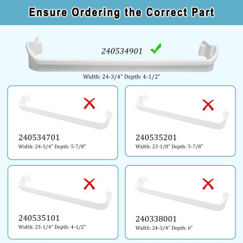 240534901 Door Shelf Rack Bar Replacement 2Pack Compatible With Frigidaire Kenmore Refrigerator Frigidaire Door Retainer Bar