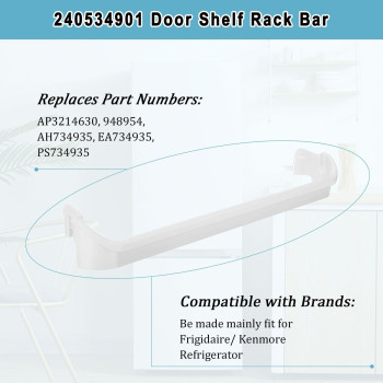 240534901 Door Shelf Rack Bar Replacement 2Pack Compatible With Frigidaire Kenmore Refrigerator Frigidaire Door Retainer Bar