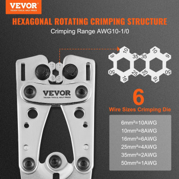 Vevor Battery Cable Lug Crimping Tool 1010Awg With Cable Cutter And 95Pcs Copper Ring Terminals 100Pcs Heat Shrink Tubes And