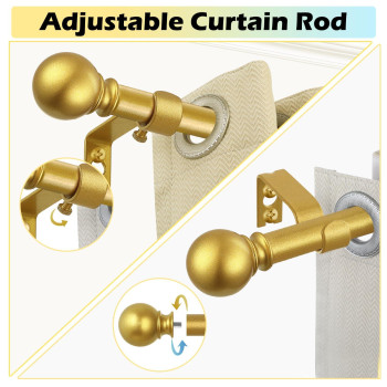 Gold Curtain Rods 66 To 120 Inches5510 Feet 58 Inch Splicing Drapery Rods Small Curtain Rods Set Size 36120 Brass Gol