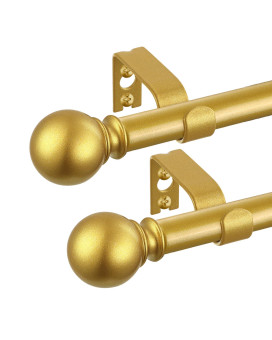 2 Pack Gold Curtain Rods 28 To 48 Inches234 Feet 58 Inch Splicing Drapery Rods Small Curtain Rods Set Size 1845 Brass