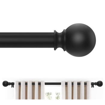 Black Curtain Rods 66 To 120 Inches5510 Feet 58 Inch Splicing Drapery Rods Small Curtain Rods Set Size 36120 Matte Bl