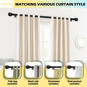 Black Curtain Rods 66 To 120 Inches5510 Feet 58 Inch Splicing Drapery Rods Small Curtain Rods Set Size 36120 Matte Bl