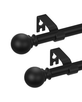 2 Pack Black Curtain Rods 48 To 84 Inches47 Feet 58 Inch Splicing Drapery Rods Small Curtain Rods Set Size 3688 Matte