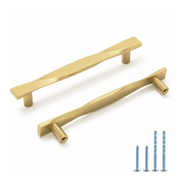 Rergy 10 Pack Gold Cabinet Pulls 5In Cabinet Handles Kitchen Cabinet Handles Brushed Gold Drawer Pulls Brushed Brass Cabinet Har