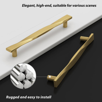 Rergy 10 Pack Gold Cabinet Pulls 5In Cabinet Handles Kitchen Cabinet Handles Brushed Gold Drawer Pulls Brushed Brass Cabinet Har