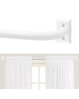 Tangwin White Wrap Around Curtain Rods Blackout Curtain Rods For Windows 66 To 120 5510Ft 1 Inch Adjustable Curtain Rod Set