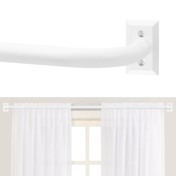 Tangwin White Wrap Around Curtain Rods Blackout Curtain Rods For Windows 66 To 120 5510Ft 1 Inch Adjustable Curtain Rod Set