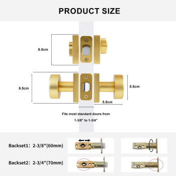 Coolnews Gold Door Knob And Single Cylinder Deadbolt Set Exterior Door Knobs With Lock And Deadbolt Stain Brass Finish