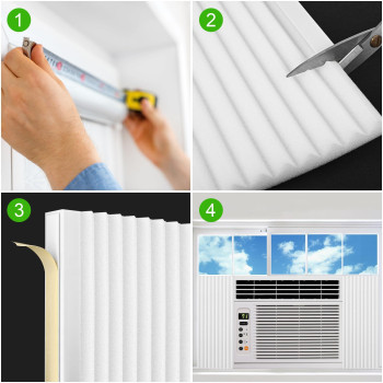 Window Air Conditioner Foam Insulation Side Panels Ac Side Panels Insulation Kit With U Shape Frames And Adhesive Tapes Insulat