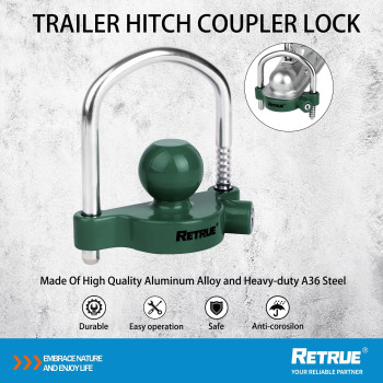 Retrue Universal Coupler Lock Trailer Locks Ball Hitch Trailer Hitch Lock Adjustable Security Heavyduty Steel Fits 178 Inch