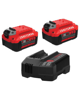 Craftsman 20V Power Tool Battery 2Pack Lithiumion With Charger Cmcb2042Ck