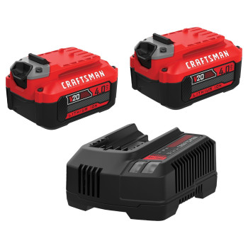 Craftsman 20V Power Tool Battery 2Pack Lithiumion With Charger Cmcb2042Ck