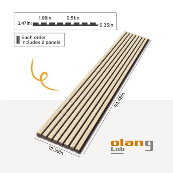 Olanglab Wood Slats Acoustic Wall Panels 3 Sides Veneer Finished Wall Panels 2 Pack 9448X 1259X 082 Each 3D Wall Pan