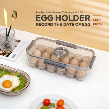 Vacream Home Egg Container For Refrigerator Clear Egg Container For Refrigerator Egg Holder Storage Tray Kitchen Egg Holder For