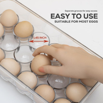 Vacream Home Egg Container For Refrigerator Clear Egg Container For Refrigerator Egg Holder Storage Tray Kitchen Egg Holder For