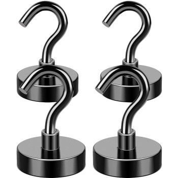 Mikede Magnetic Hooks 40Lb Heavy Duty Magnet Hooks For Cruise Cabins Super Neodymium Hanging Hooks Black Strong Magnets With