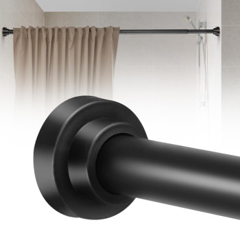 Shower Curtain Rod 3142 In Adjustable Curtain Rod No Drilling Black Tension Shower Rod Stainless Steel For Door Curtain Closet