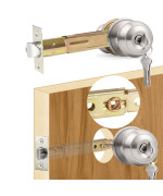 Aceplanet 5 Backset Entry Door Latch With Standard Keyed Knobset 1964 76Mm Square Interface With Square Corner Faceplat