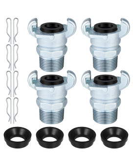 Therwen 4 Sets Npt Iron Air Hose Fitting 2 Lug Universal Coupling Chicago Fitting For Female And Male End 1 Male End