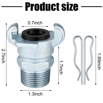 Therwen 4 Sets Npt Iron Air Hose Fitting 2 Lug Universal Coupling Chicago Fitting For Female And Male End 1 Male End