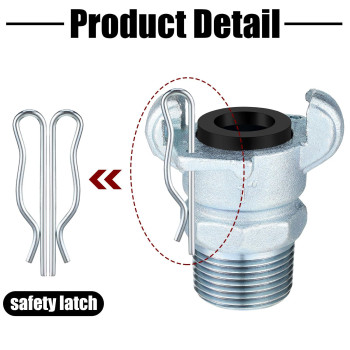 Therwen 4 Sets Npt Iron Air Hose Fitting 2 Lug Universal Coupling Chicago Fitting For Female And Male End 1 Male End