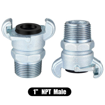 Therwen 4 Sets Npt Iron Air Hose Fitting 2 Lug Universal Coupling Chicago Fitting For Female And Male End 1 Male End