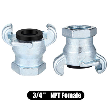 Therwen 4 Sets Npt Iron Air Hose Fitting 2 Lug Universal Coupling Chicago Fitting For Female And Male End 34 Female End