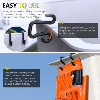 Lineman Tool Board Aerial Apron Bucket Truck Tools Organizer With Over 16 Pockets And Aerial Bucket Hooks Tool Organizer For