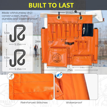 Lineman Tool Board Aerial Apron Bucket Truck Tools Organizer With Over 16 Pockets And Aerial Bucket Hooks Tool Organizer For