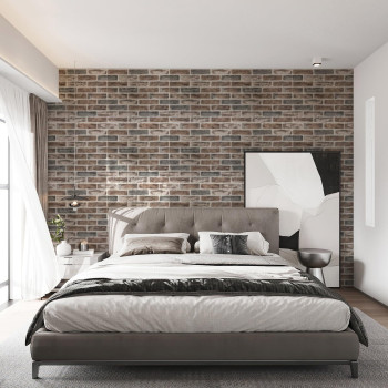 Art3D 10Pcs Large Size 525 Sqft 3D Selfadhesive Foam Brick Wall Panels Gray Brown10 Pack