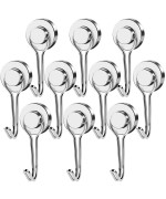 Mikede Magnetic Hooks 40Lbs Heavy Duty Neodymium Magnet Hooks Magnetic Swivel Hooks For Hanging 10 Pack Rust Proof Strong Magn