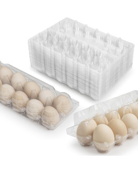 40 Pack Plastic Egg Cartons Cheap Bulk 1 Dozen Clear Empty Egg Cartons For Chicken Eggs 2X6 Grids Reusable Egg Carton For Family