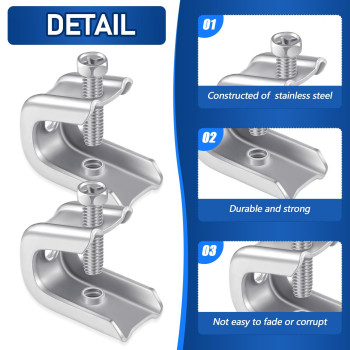 Hicarer 50 Pcs 14 X 20 Beam Clamp Steel Screw In Hooks For Flanges Strong Threaded Rod Wire Ring With Harden Point Screws