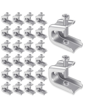 Hicarer 25 Pcs 14 X 20 Beam Clamp Steel Screw In Hooks For Flanges Strong Threaded Rod Wire Ring With Harden Point Screws