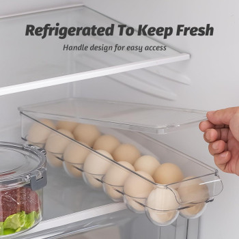 Vacream Home Egg Container Clear Egg Container For Refrigerator Egg Holder Storage Tray Homekitchen Egg Holder For Refrigerat