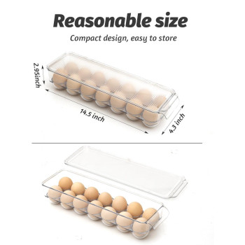 Vacream Home Egg Container Clear Egg Container For Refrigerator Egg Holder Storage Tray Homekitchen Egg Holder For Refrigerat