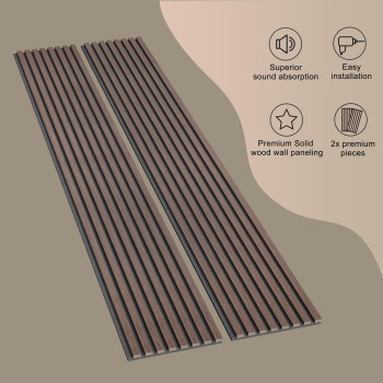 Roomtec Acoustic Wood Wall Panels 9449 X 126 Soundproof Wall Panels Wood Slat Wall Panels For Wall Decor Walnut