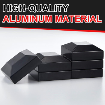 Dunzy Aluminum Fence Post Caps 2 X 2 Black Post Caps Fence Topper Pressure Fit Fence Post Cover For Mailbox Metal Wood Plast