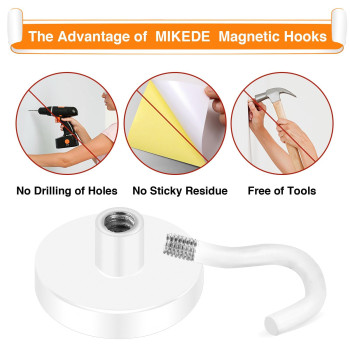 Mikede Magnetic Hooks Heavy Duty 80Lbs Strong Magnets With Hooks For Cruise Super Neodymium Earth Magnets Hooks For Refrigerat