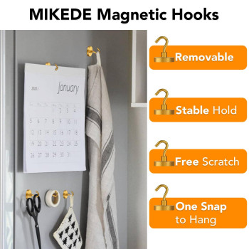 Mikede Magnetic Hooks 150Lb Heavy Duty Magnets With Hook For Fridge Super Strong Magnets Neodymium Extra Strength Industrial Ho