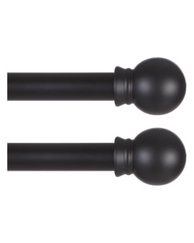 Thestoa Black Curtain Rods 2 Pack For Windows 3062 Inch 58 Diameter Matte Black Small Curtain Rods For Bedroom Living Room