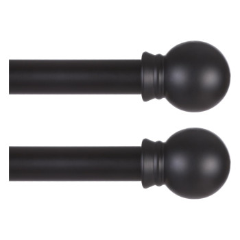 Thestoa Black Curtain Rods 2 Pack For Windows 3062 Inch 58 Diameter Matte Black Small Curtain Rods For Bedroom Living Room