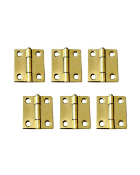 Qcaa Narrow Butt Utility Hinge Swaged With Removable Loose Pin For Cabinet Door Or Box Hinge 112 X 112 X 14Mm Brass