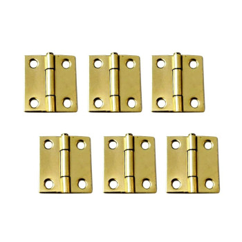 Qcaa Narrow Butt Utility Hinge Swaged With Removable Loose Pin For Cabinet Door Or Box Hinge 112 X 112 X 14Mm Brass