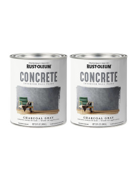 Rustoleum 3799062Pk Concrete Interior Wall Paint Quart Charcoal 32 Fl Oz Pack Of 2