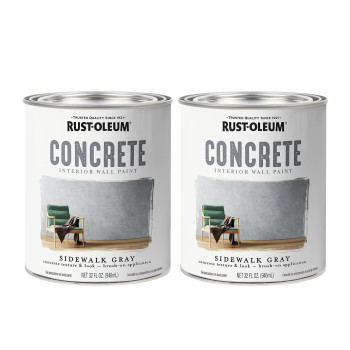 Rustoleum 3799082Pk Concrete Interior Wall Paint Quart Sidewalk 025 Gallon Pack Of 2