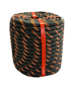 Arborist Rigging Rope Bull Rope Black 12 In X 100Ft Polyester Braided Arborist Rope 48 Strands For Various Outdoor Applicatio