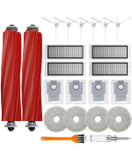 Accessories Kit Compatible With Roborock Q Revo Robtic Vacuum Cleaner 2 Main Brush Roller 4 Hepa Filters 4 Mop Pads 4 Dust Bag